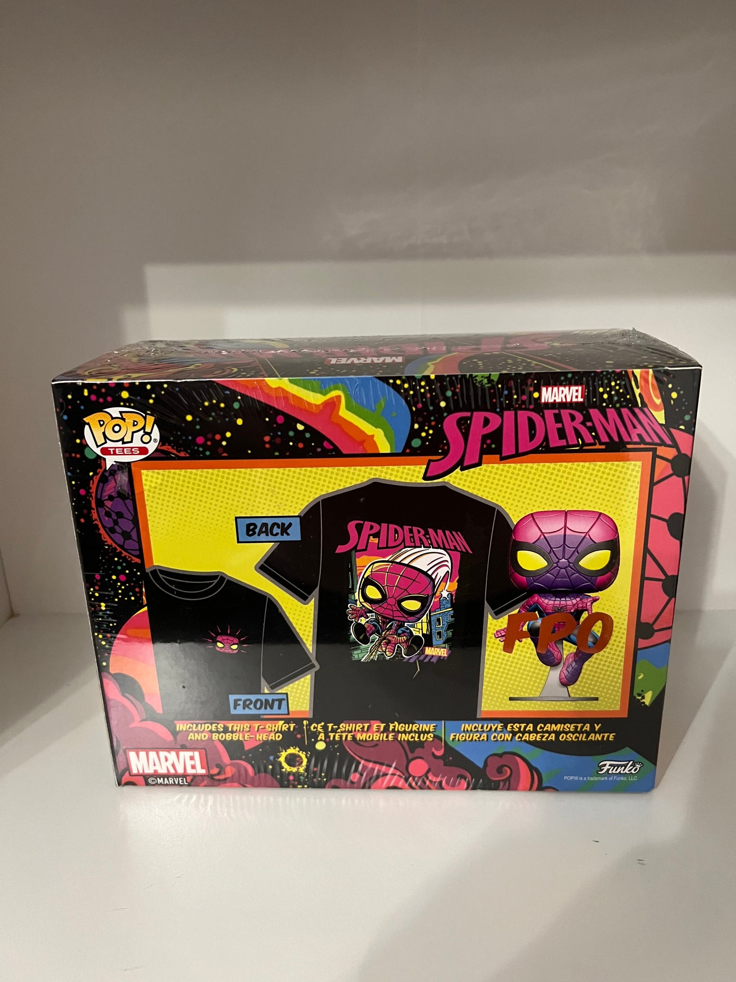 #652  Spiderman Blacklight Tee set - Spiderman